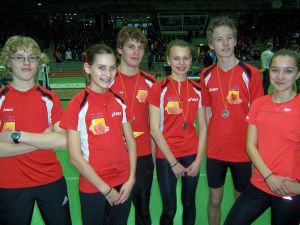 Unsere
 erfolgreichen Athletinnen und Athleten bei den U16 Badischen 
Hallenmeisterschaften in 
Karlsruhe