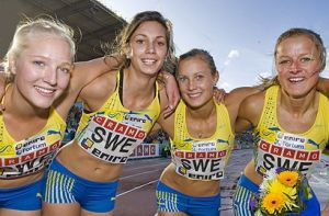 Die schwedische 4x100m Damenstaffel