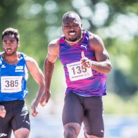 Alex Wilson lief zweimal Landesrekord in Weinheim - über 100m und 200m
