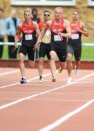 Die 4x100m DLV-Staffel wurde vom böigen Wind ausgebremst