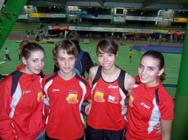 Sina Ballmann, Jonas Adam, Alina Baumann und Jara Geißler (v.l.n.r.) bei den Ba-Wü B-Jugendmeisterschaften