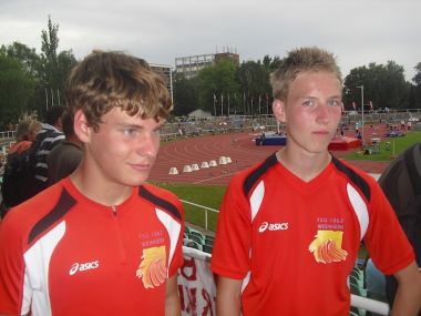 Carlos Dietrich (li.) und William Roster (re.) bei den Deutschen Blockmehrkampfmeisterschaften in Cottbus