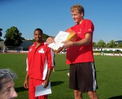 Weitsprung-Europameister gewann den Weitsprung mit 8,26m im ersten und einzigen Versuch