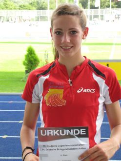 Sina Ballmann nach ihrem 5. Platz bei den Deutschen Jugendmeisterschaften in Jena
