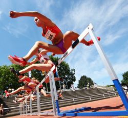 Hürdensprint bei der Kurpfalz Gala in Weinheim