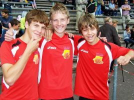 Unsere siegreichen Staffelläufer sind zuversichtlich beim nächsten Mal den Rekord zu knacken