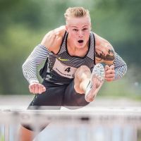 Gregor Traber in Aktion bei der B&S Kurpfalz Gala 2016 über 110m Hürden